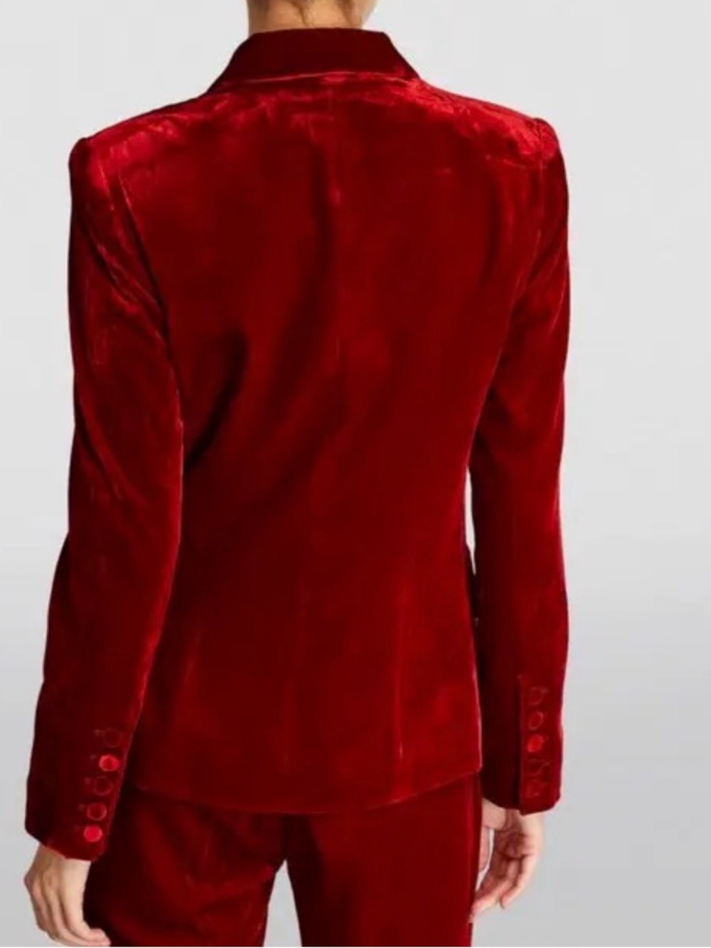 L'Agence Kenzie Red Velvet Blazer - Picture 6 of 10